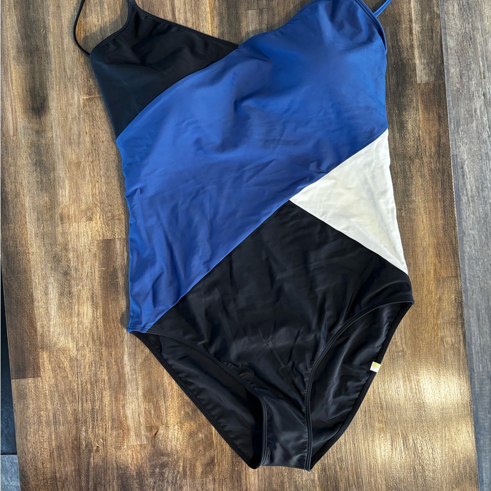NWOT SUMMERSALT Color-blocking Long Torso Marina Blue and Black One Piece